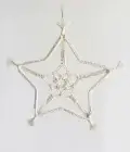 Estrela de 5 pontas em macramé cru